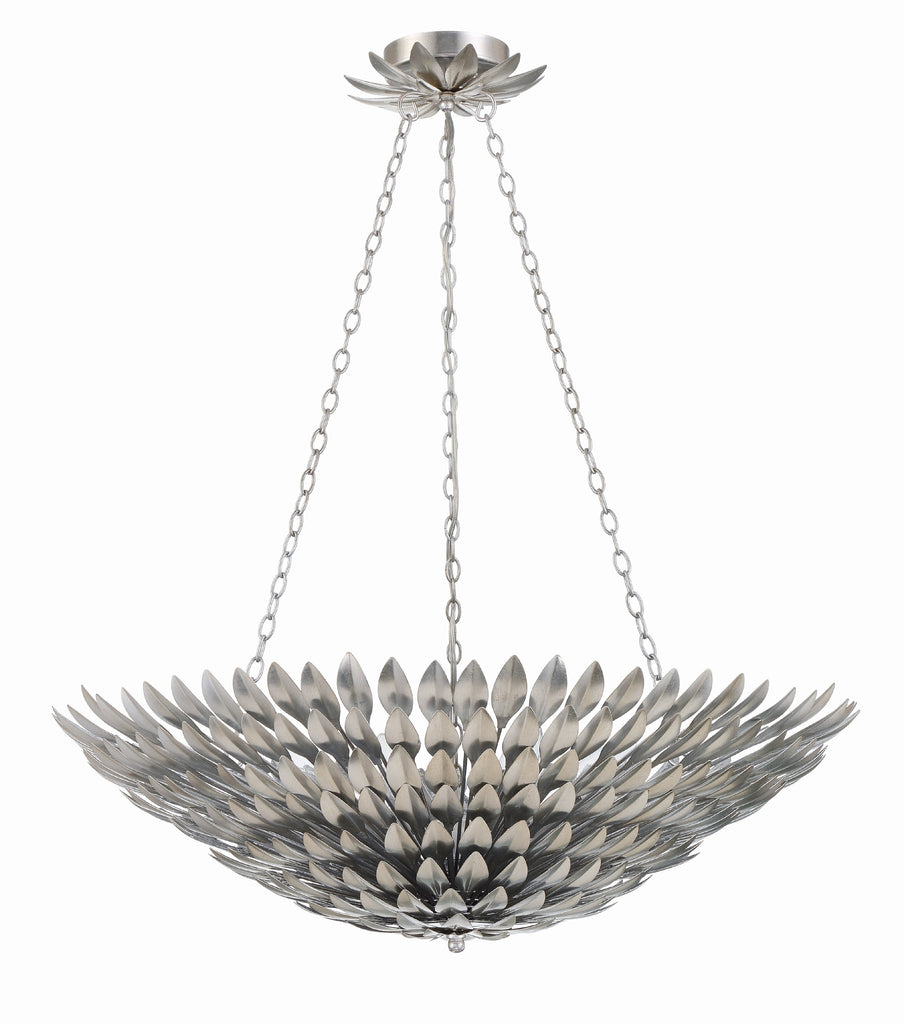 Crystorama Crystorama Broche 8 Light Antique Silver Chandelier