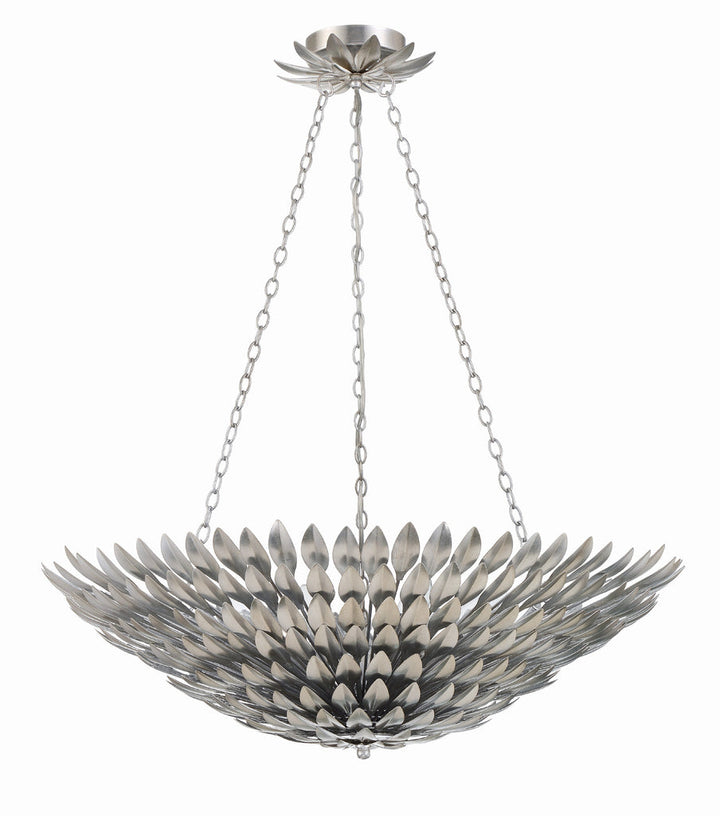 Crystorama Crystorama Broche 8 Light Antique Silver Chandelier