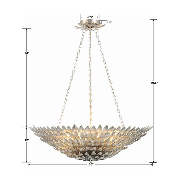 Crystorama Crystorama Broche 8 Light Antique Silver Chandelier