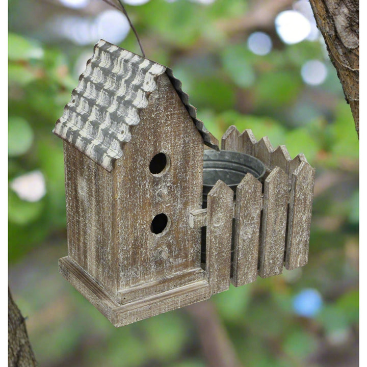 Elwin 2 Story Bird house & Galvanized Pot - Large CHEUNGS