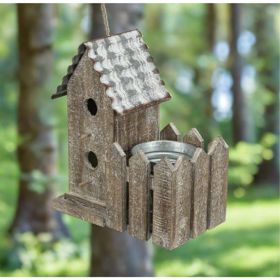 Elwin 2 Story Bird house & Galvanized Pot - Small CHEUNGS