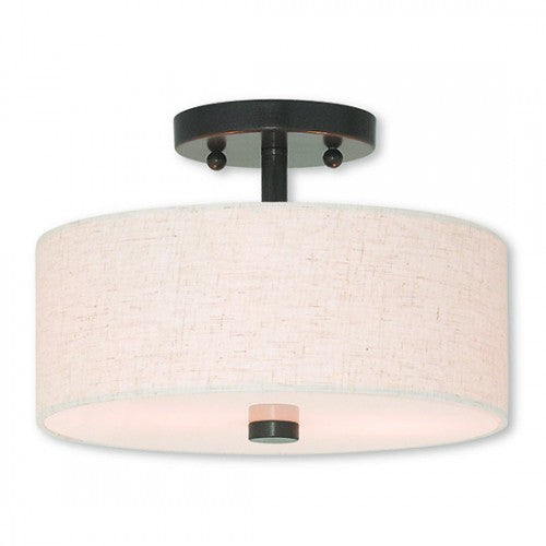 2 Light English Bronze Ceiling Mount Livex