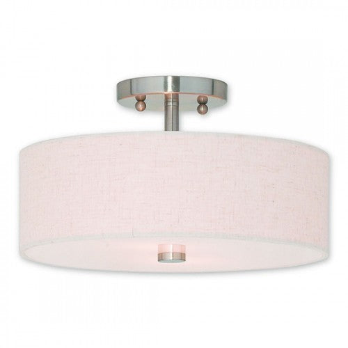 2 Light Brushed Nickel Ceiling Mount Livex