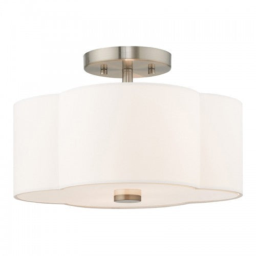 2 Light Brushed Nickel Ceiling Mount Livex