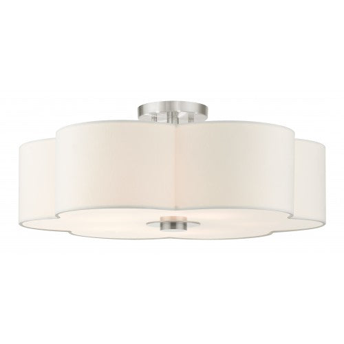 5 Light Brushed Nickel Semi Flush Livex