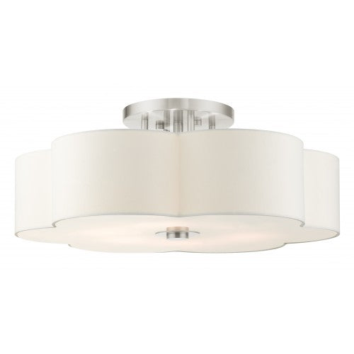 6 Light Brushed Nickel Semi Flush Livex