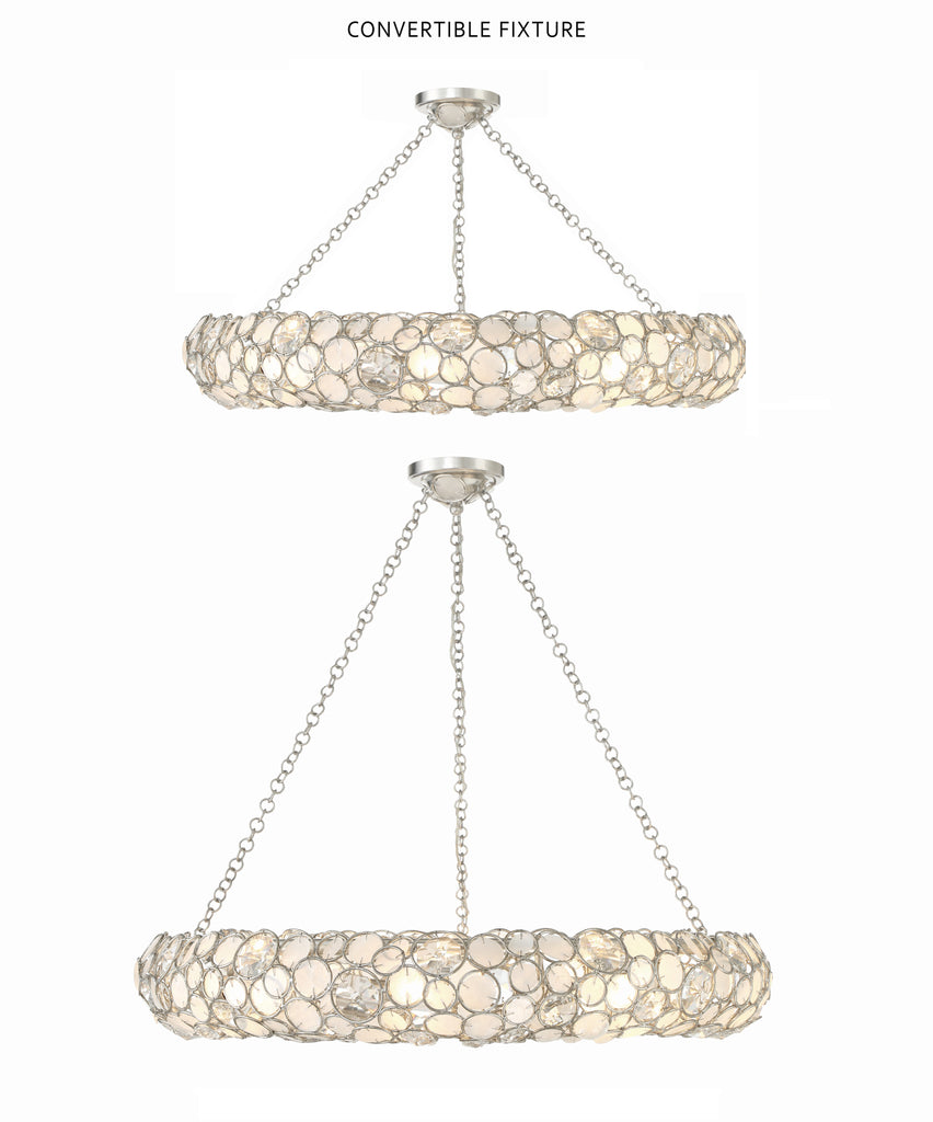 Crystorama Crystorama Palla 8 Light Antique Silver Chandelier