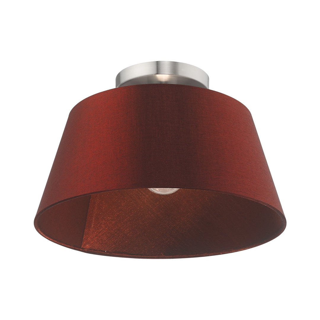 1 Light Brushed Nickel Ceiling Mount Livex