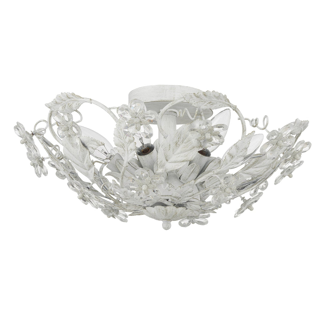 Paris Market 6 Light Antique White Semi Flush Mount Crystorama