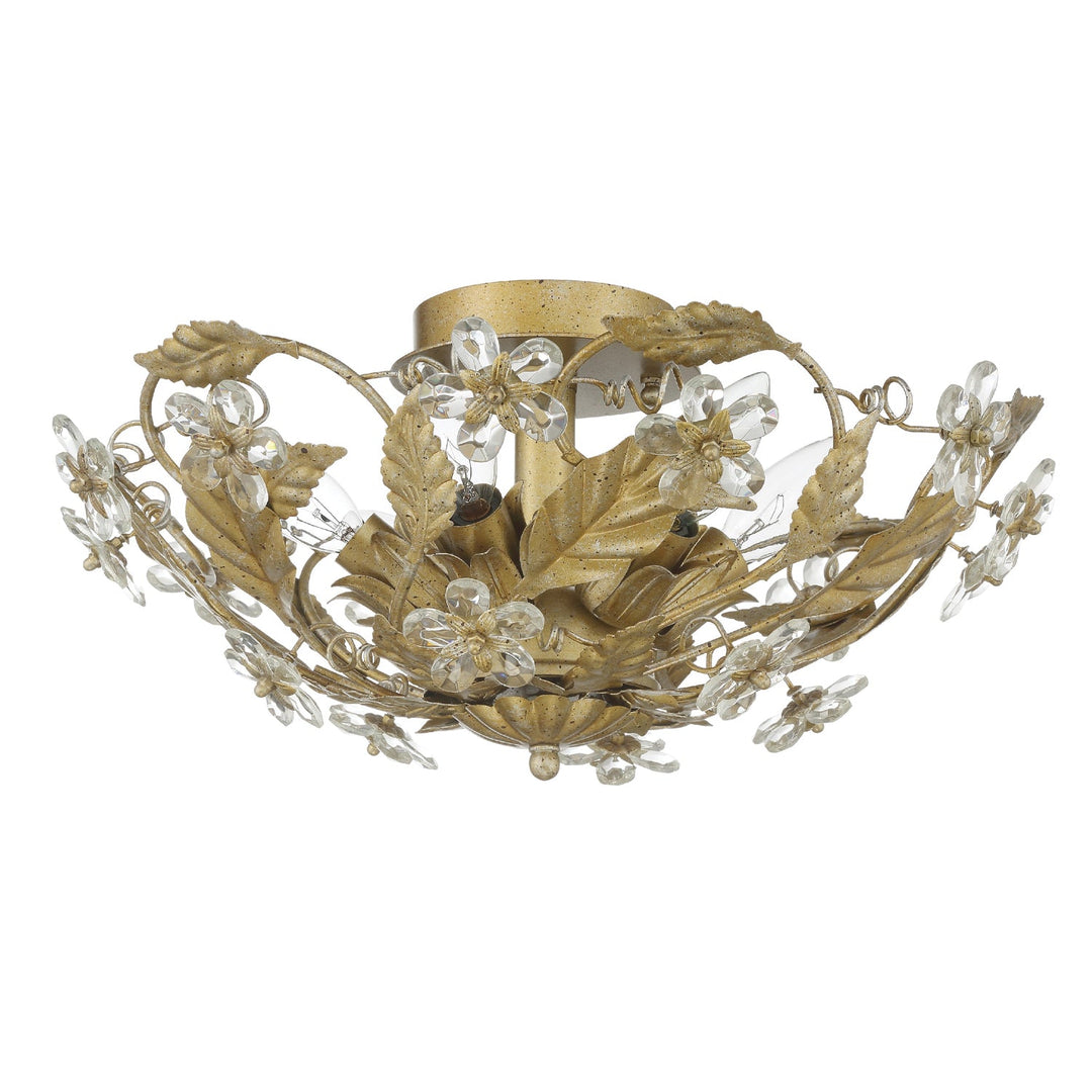 Paris Market 6 Light Gold Leaf Semi Flush Mount Crystorama