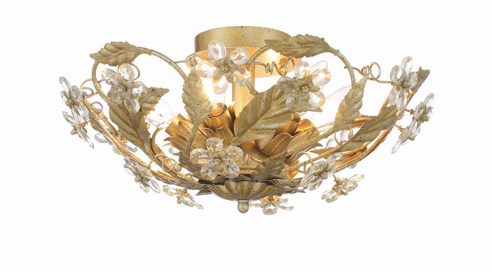 Paris Market 6 Light Gold Leaf Semi Flush Mount Crystorama