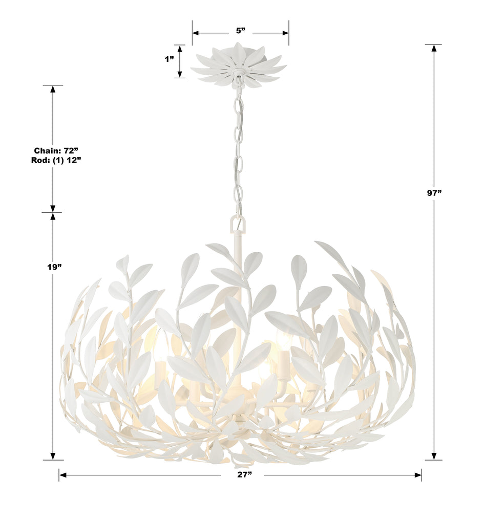 Crystorama Crystorama Broche 6 Light Matte White Chandelier