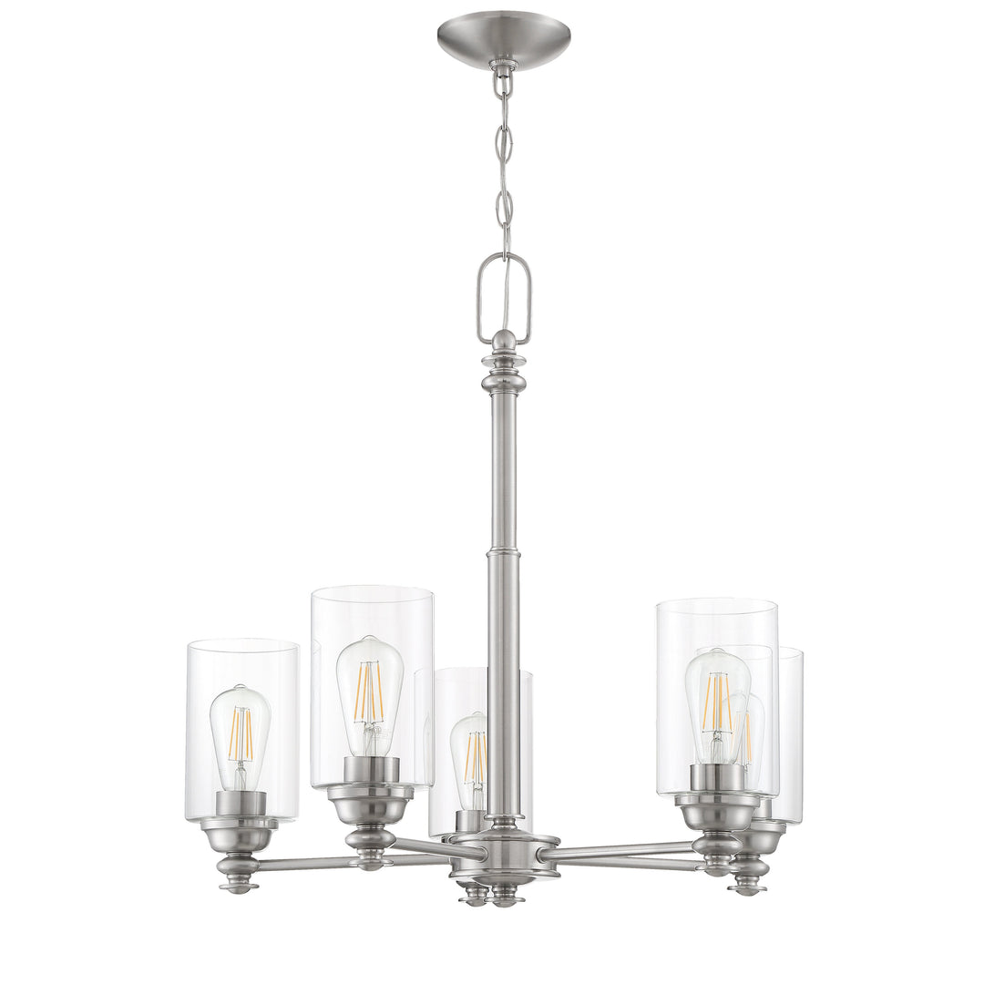 Dardyn 5 Light Chandelier in Brushed Polished Nickel (Clear Glass) CRAFTMADE