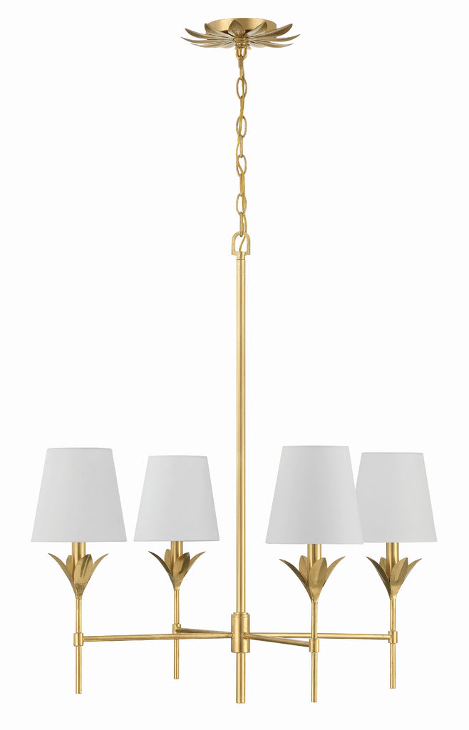 Crystorama Crystorama Broche 4 Light Antique Gold Chandelier