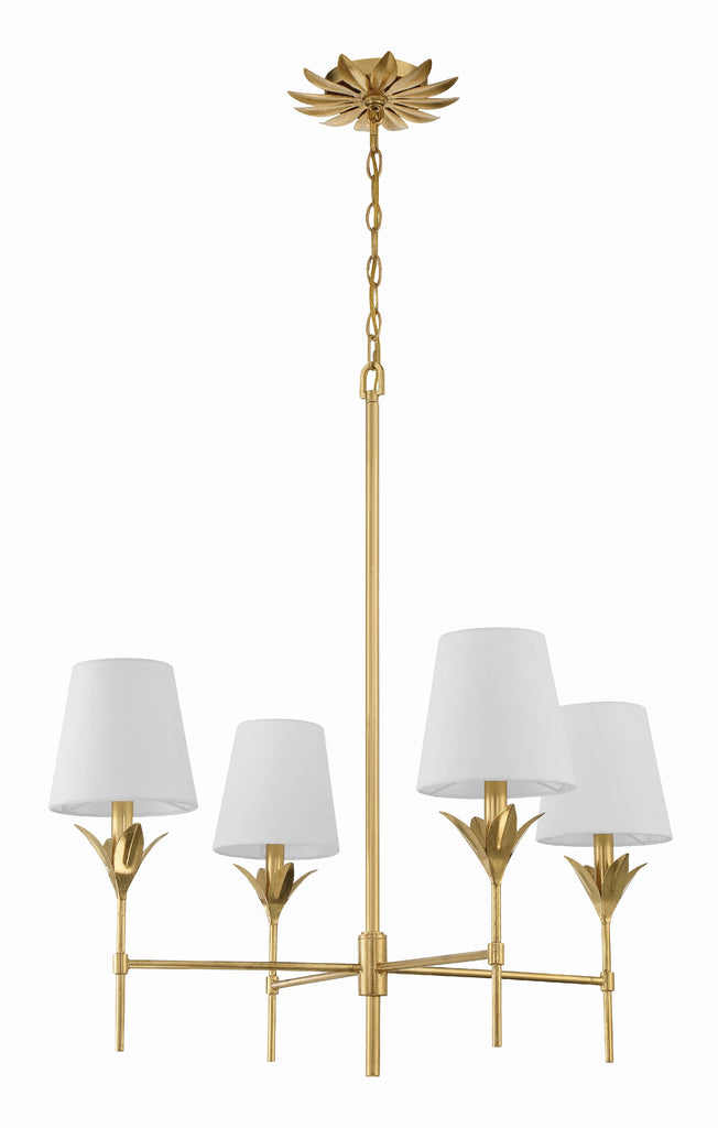 Crystorama Crystorama Broche 4 Light Antique Gold Chandelier