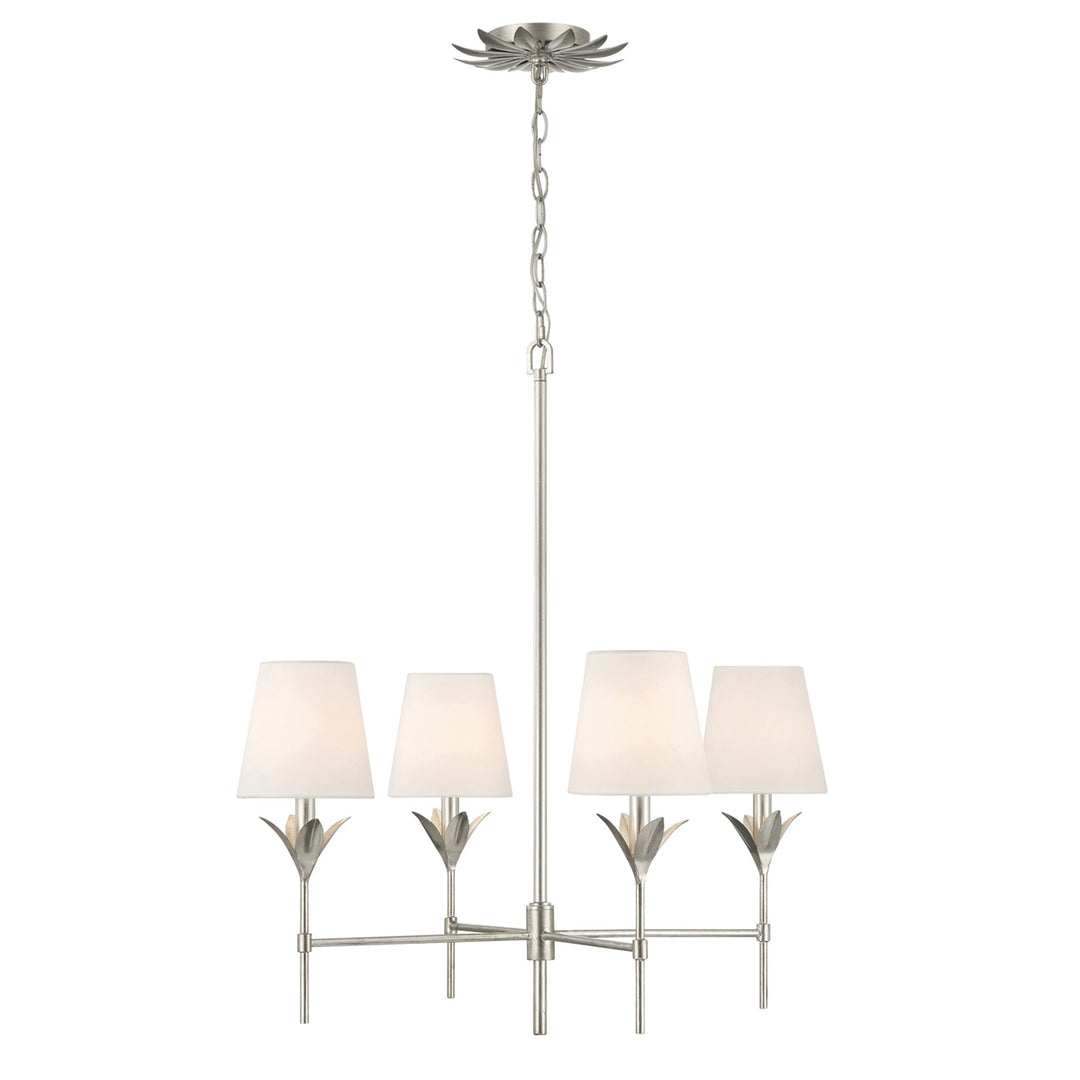 Crystorama Crystorama Broche 4 Light Antique Silver Chandelier