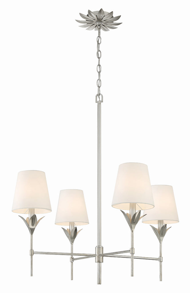 Crystorama Crystorama Broche 4 Light Antique Silver Chandelier
