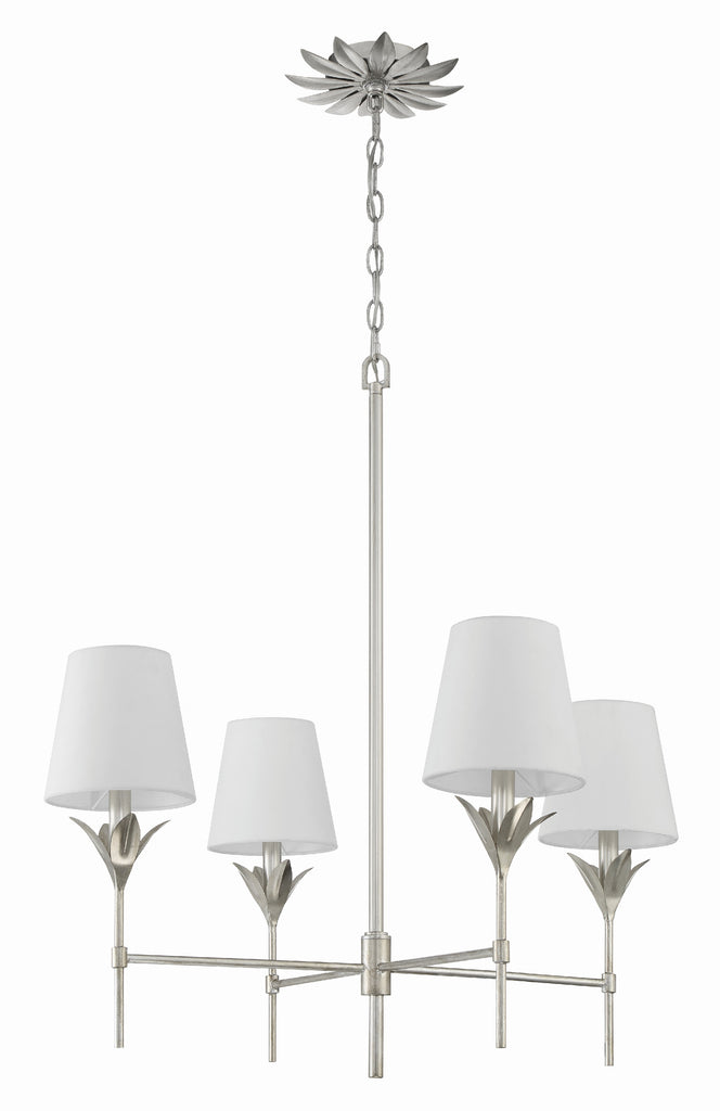 Crystorama Crystorama Broche 4 Light Antique Silver Chandelier