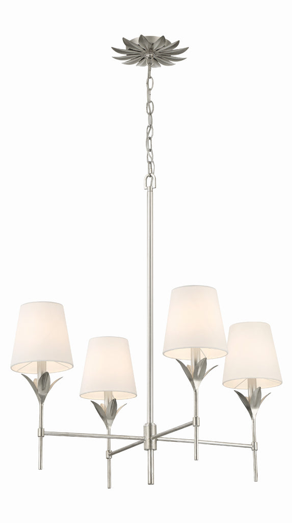 Crystorama Crystorama Broche 4 Light Antique Silver Chandelier