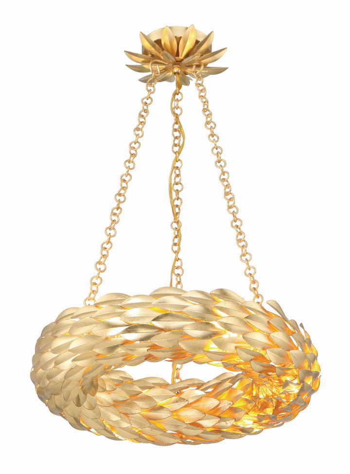 Crystorama Crystorama Broche 6 Light Antique Gold Chandelier