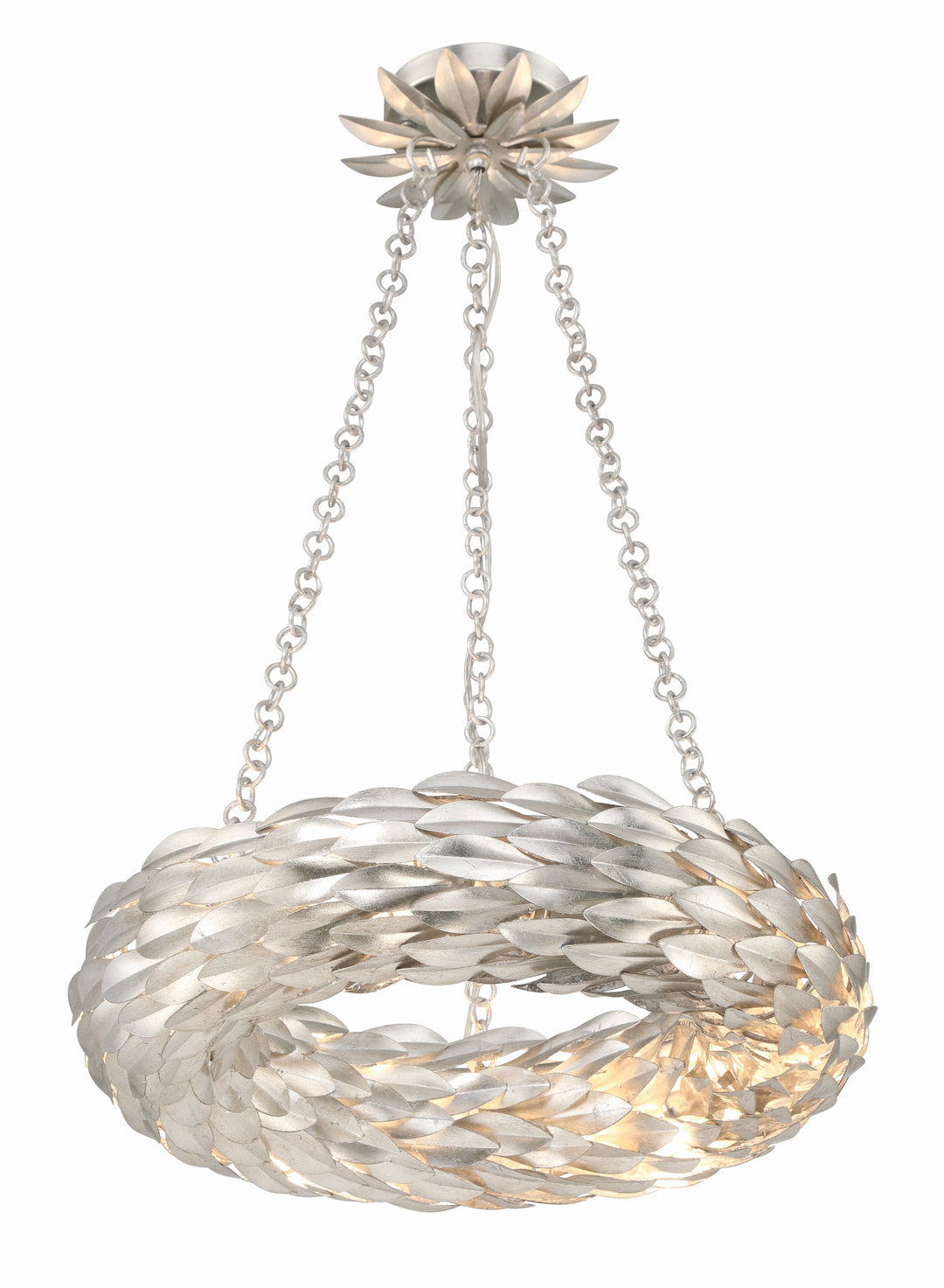 Crystorama Crystorama Broche 6 Light Antique Silver Chandelier