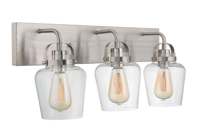 ##Antique Hardware## Trystan 3 Light Vanity in Brushed Polished Nickel