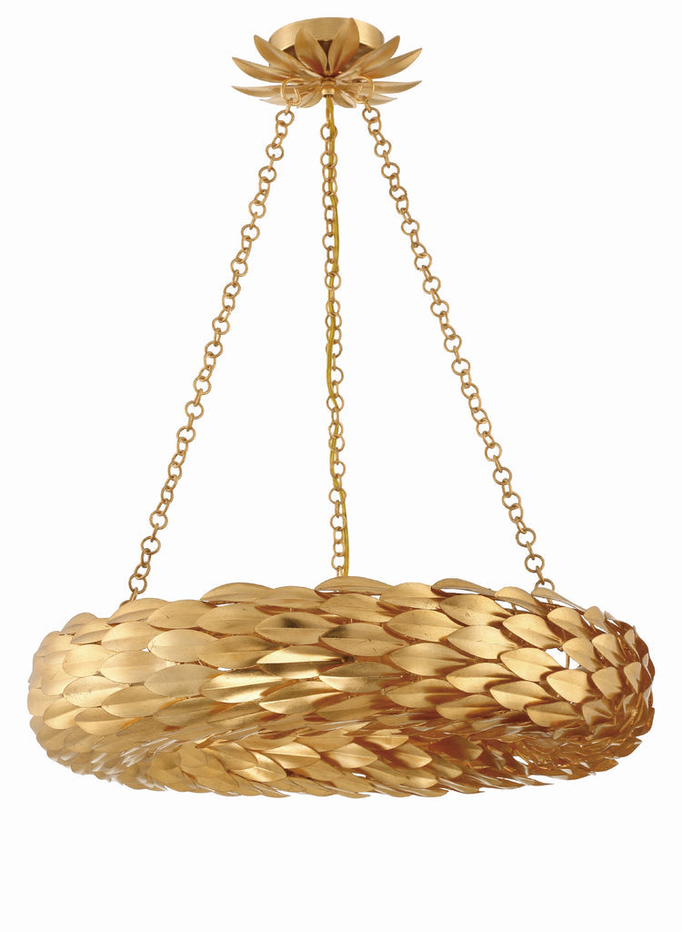 Crystorama Crystorama Broche 6 Light Antique Gold Chandelier