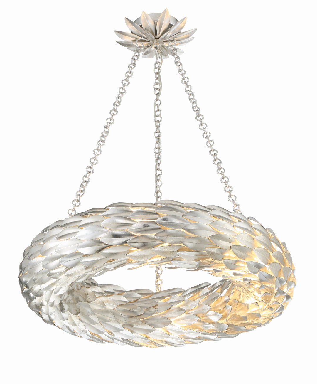 Crystorama Crystorama Broche 6 Light Antique Silver Chandelier
