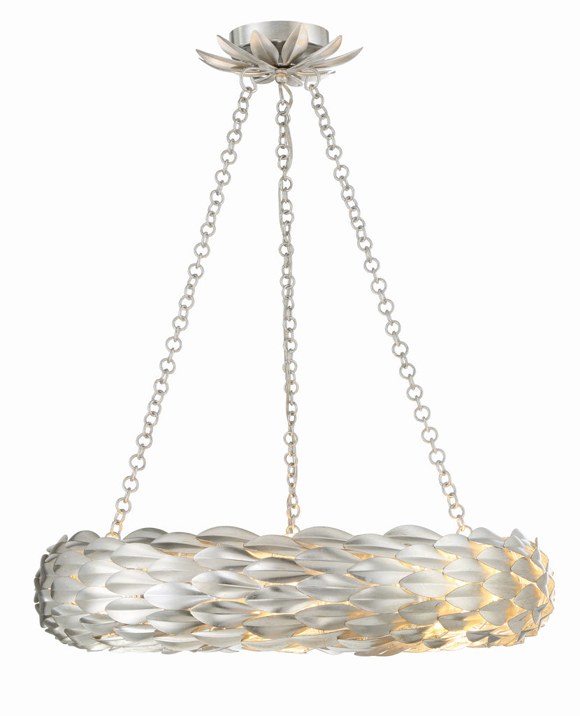 Crystorama Crystorama Broche 6 Light Antique Silver Chandelier