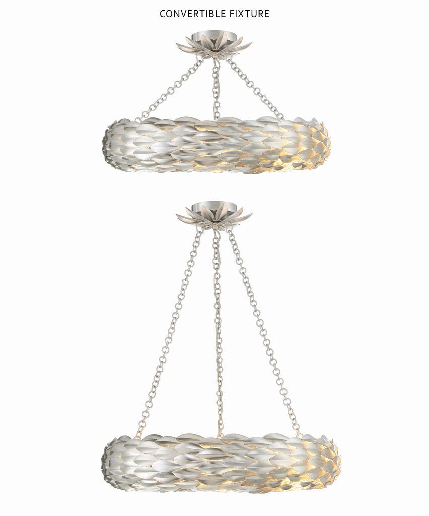 Crystorama Crystorama Broche 6 Light Antique Silver Chandelier