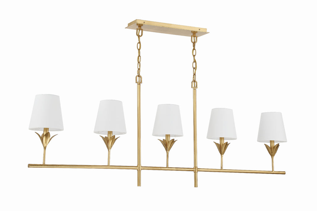 Crystorama Crystorama Broche 5 Light Antique Gold Chandelier