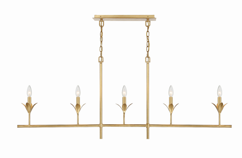 Crystorama Crystorama Broche 5 Light Antique Gold Chandelier