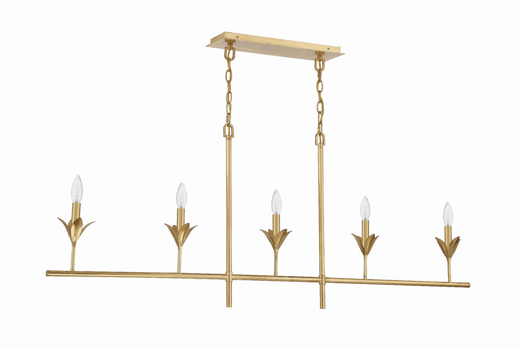 Crystorama Crystorama Broche 5 Light Antique Gold Chandelier