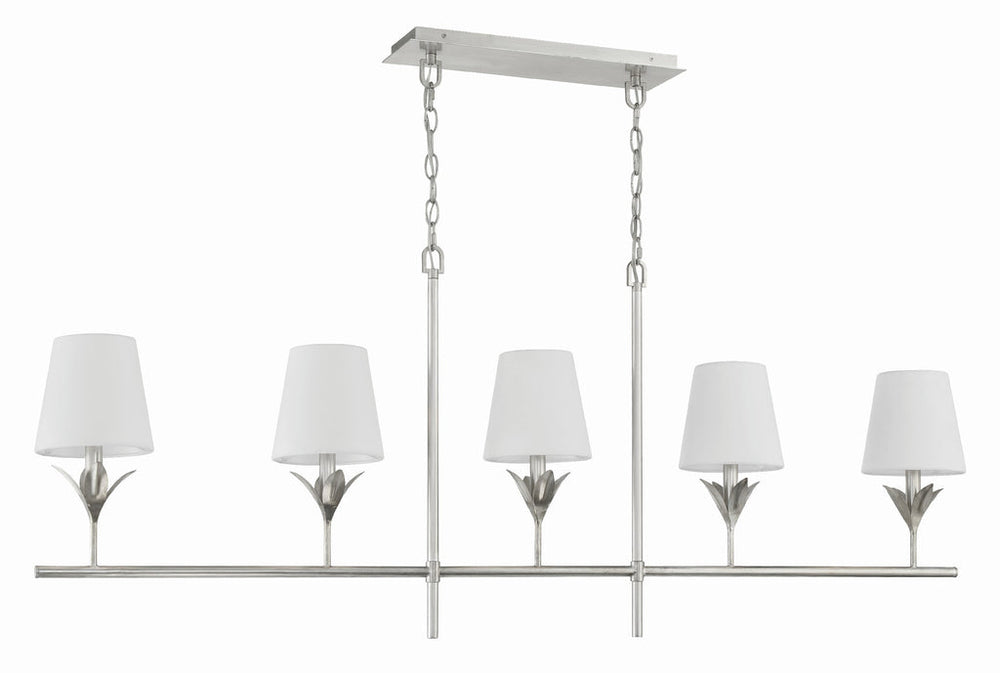 Crystorama Crystorama Broche 5 Light Antique Silver Chandelier