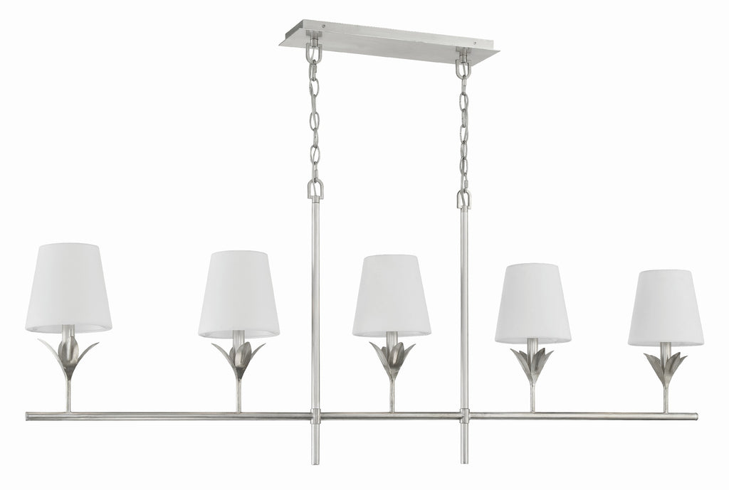 Crystorama Crystorama Broche 5 Light Antique Silver Chandelier