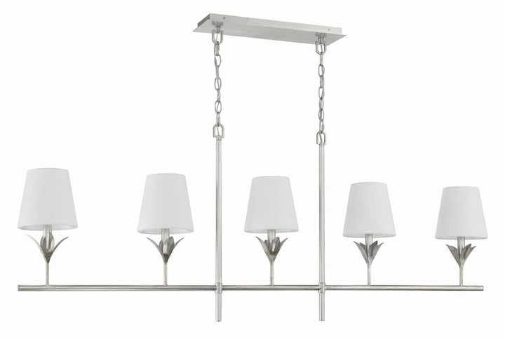 Crystorama Crystorama Broche 5 Light Antique Silver Chandelier