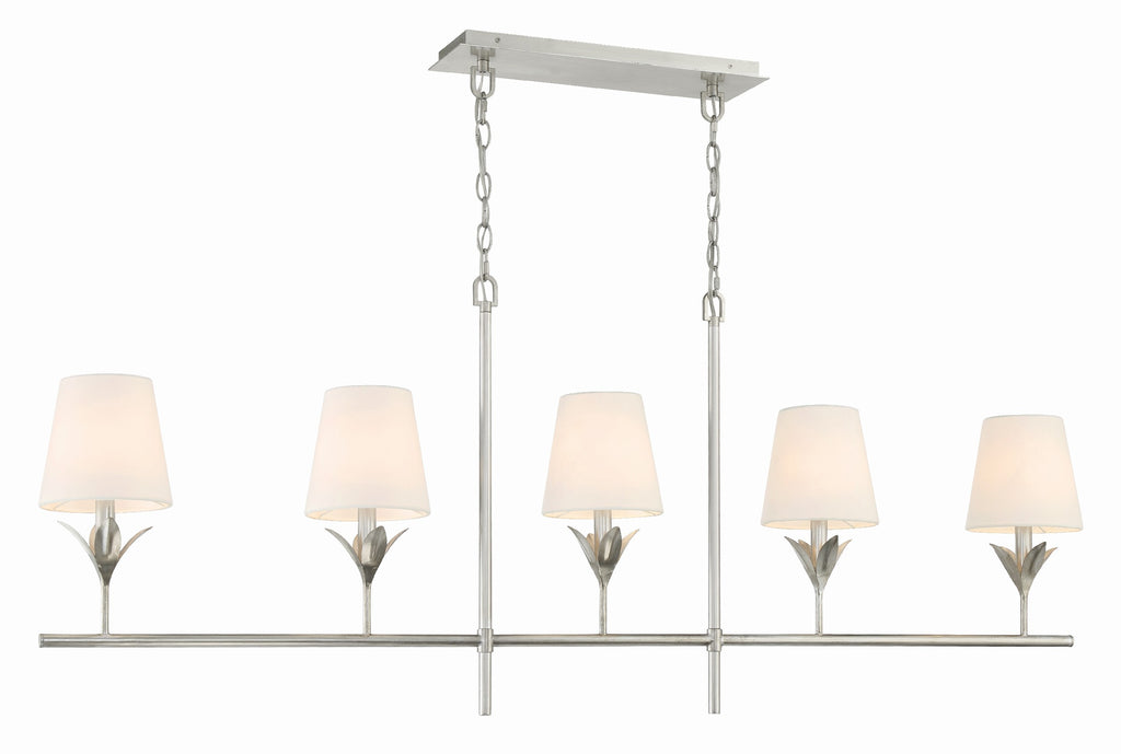 Crystorama Crystorama Broche 5 Light Antique Silver Chandelier