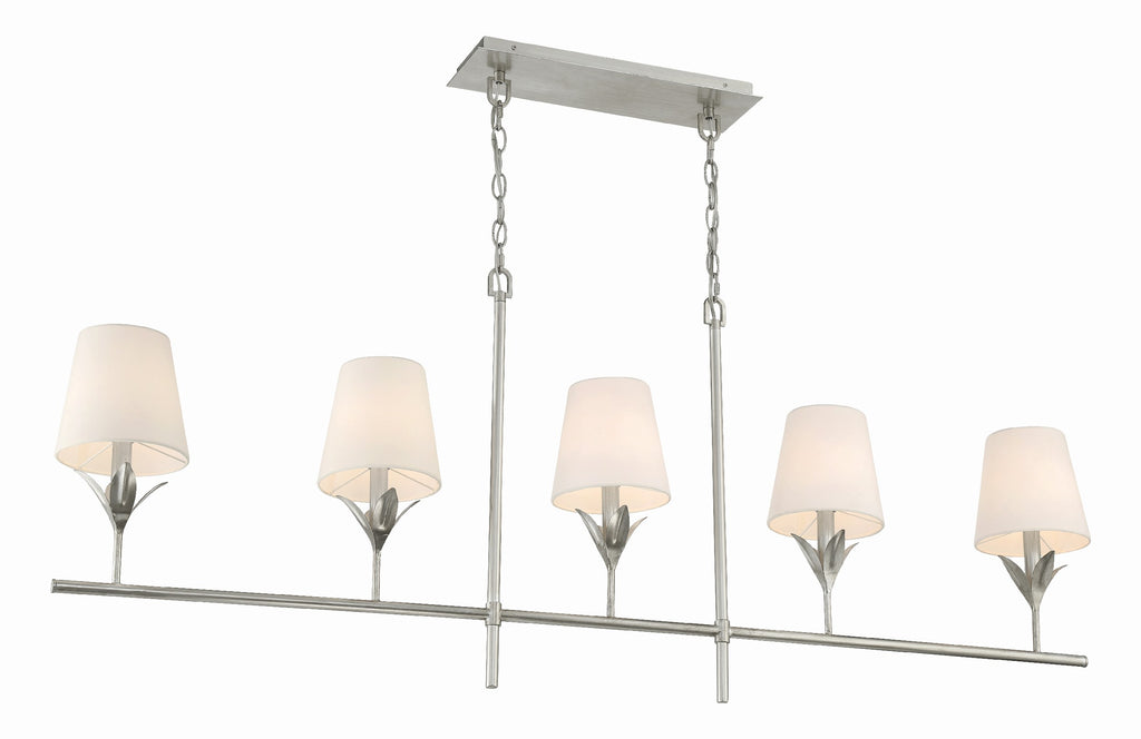 Crystorama Crystorama Broche 5 Light Antique Silver Chandelier