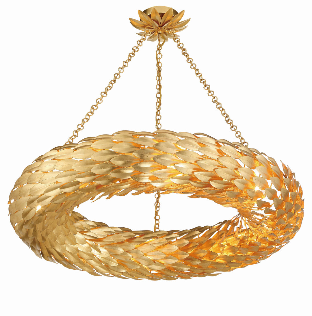 Crystorama Crystorama Broche 8 Light Antique Gold Chandelier