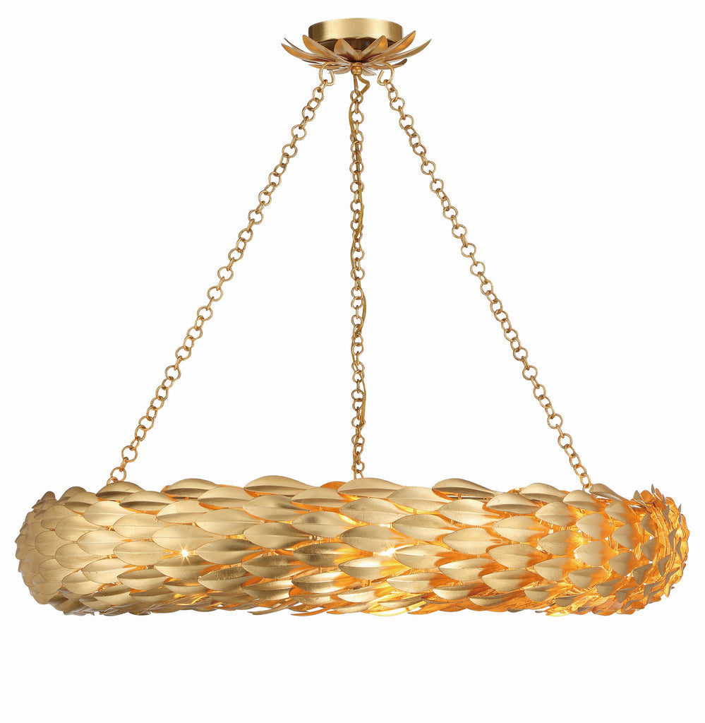 Crystorama Crystorama Broche 8 Light Antique Gold Chandelier
