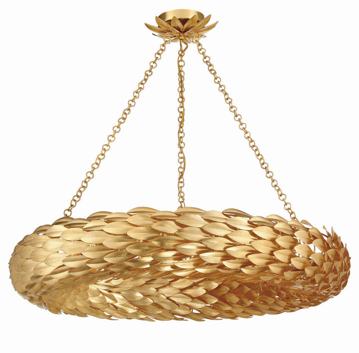 Crystorama Crystorama Broche 8 Light Antique Gold Chandelier