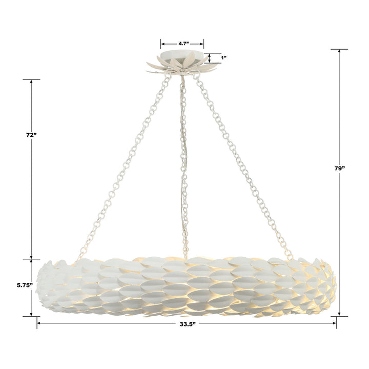 Crystorama Crystorama Broche 8 Light Matte White Chandelier