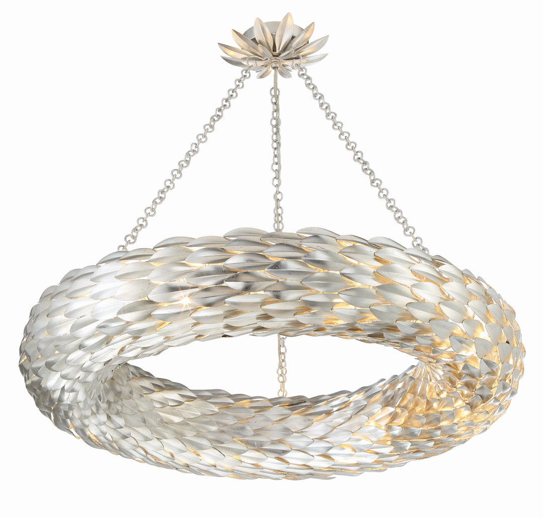 Crystorama Crystorama Broche 8 Light Antique Silver Chandelier