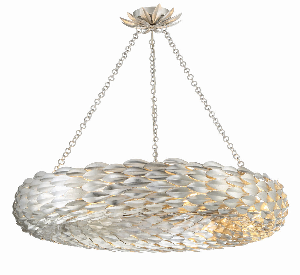 Crystorama Crystorama Broche 8 Light Antique Silver Chandelier