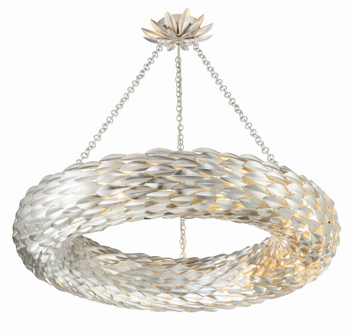 Crystorama Crystorama Broche 8 Light Antique Silver Chandelier