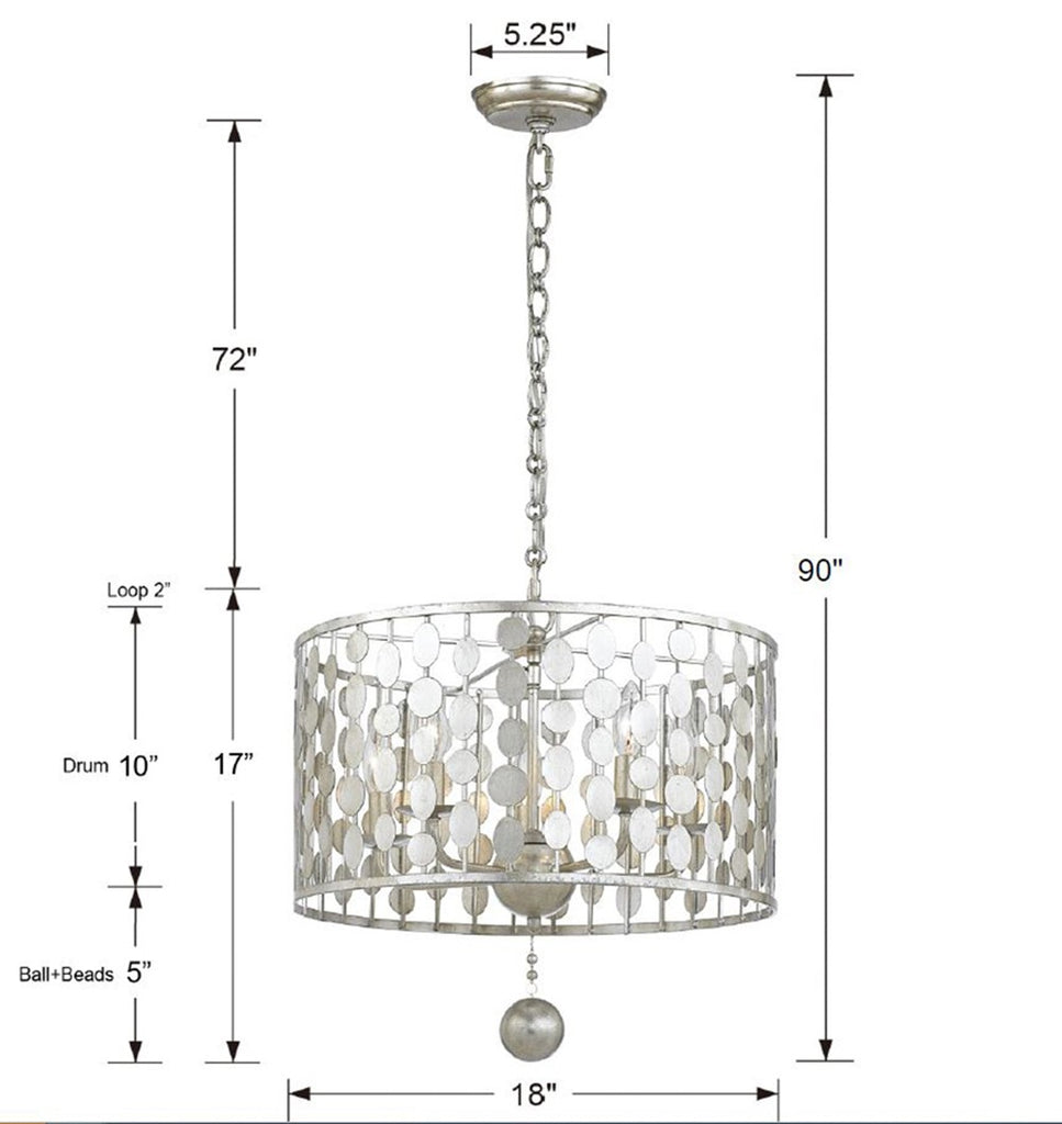 Crystorama Crystorama Layla 5 Light Antique Silver Chandelier
