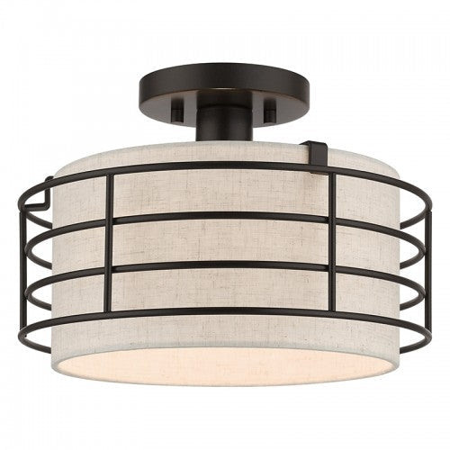 1 Light English Bronze Medium Semi-Flush Livex