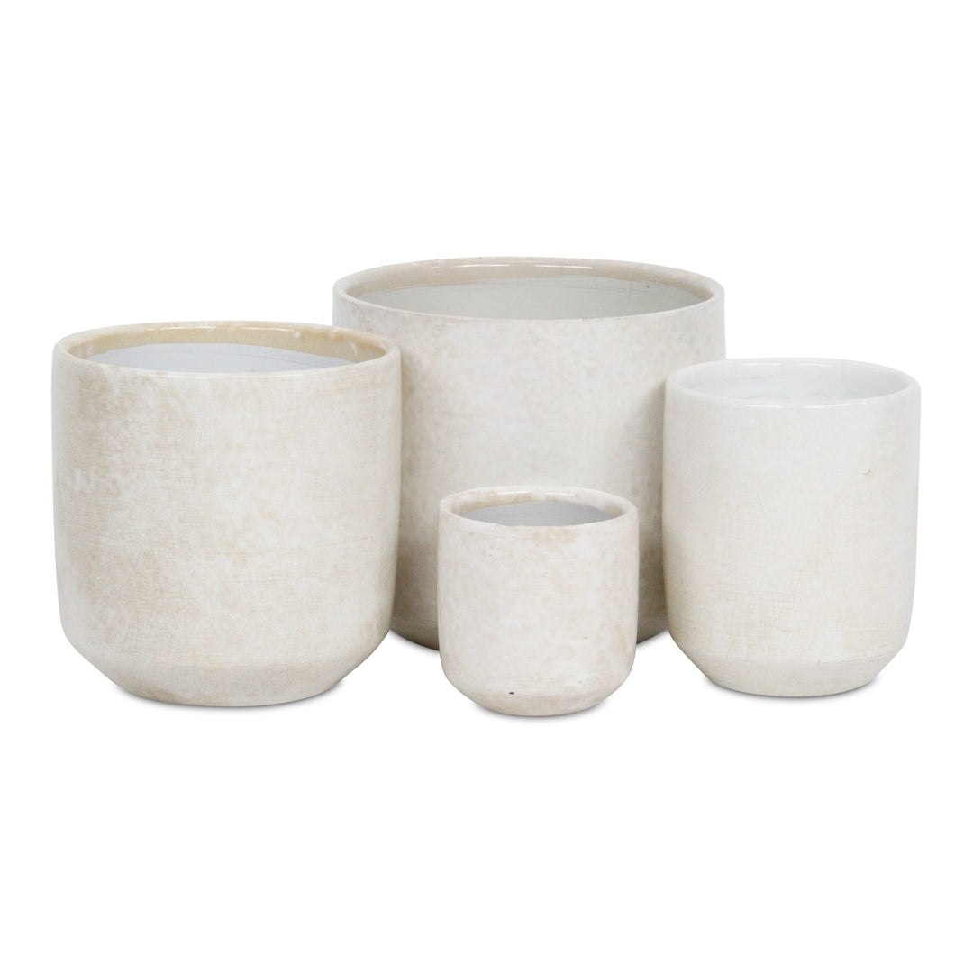 Lavina Mosaic Pattern White Ceramic Pot - Small CHEUNGS