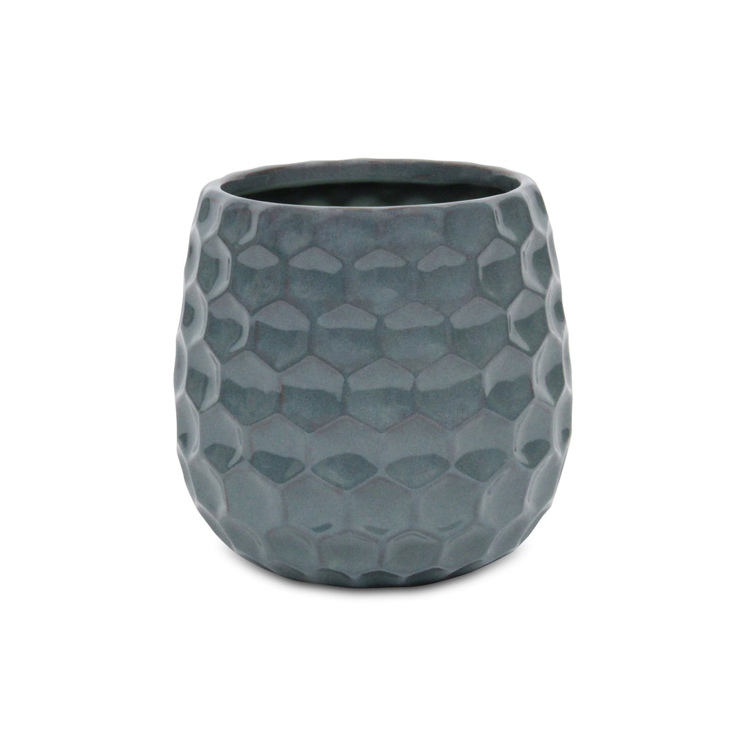 Farrier Hexagon Pattern Blue Ceramic Pot - Large CHEUNGS