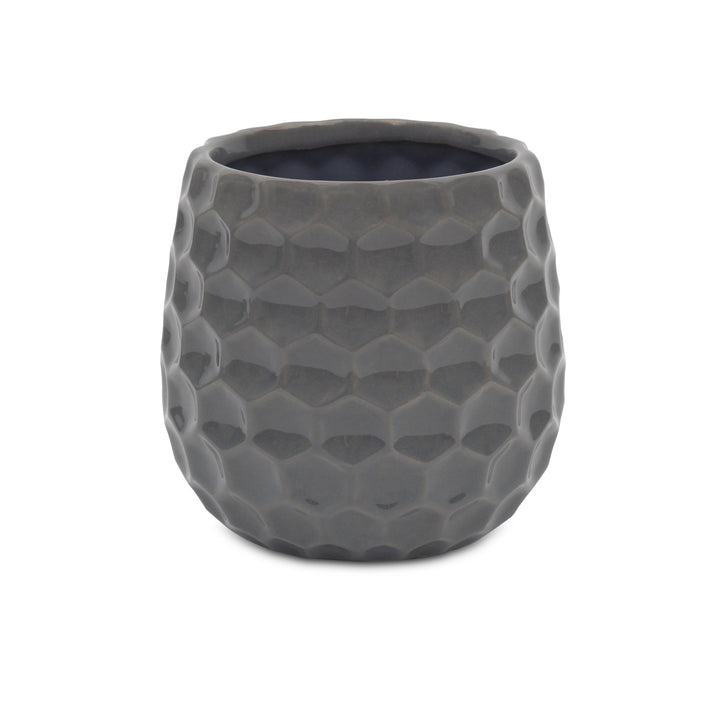 Farrier Hexagon Pattern Gray Ceramic Pot - Large CHEUNGS